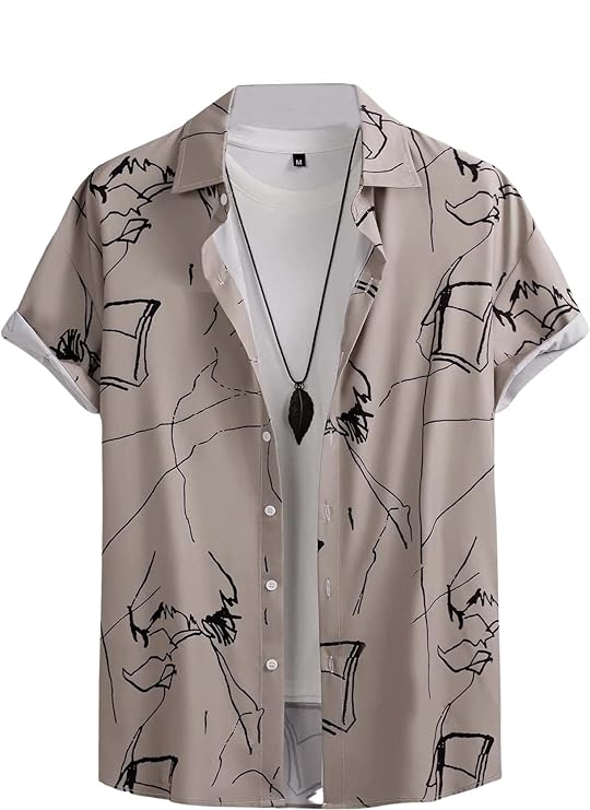 Leriya Fashion Shirt for Men  Tropical Leaf Printed Rayon Shirts